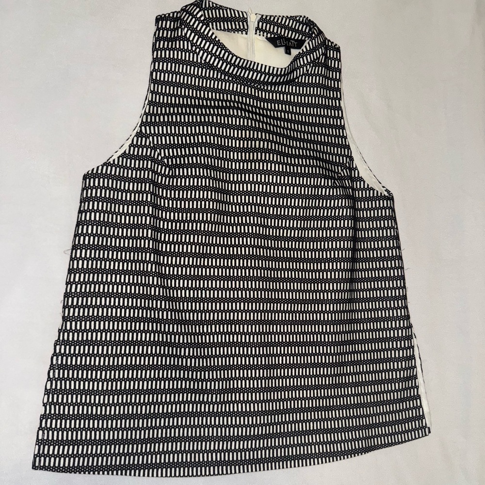 ELLIATT Black & White Sleeveless Top,‎ Size Small